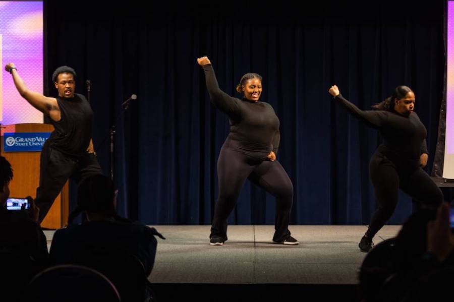 Three girls dancing for GV's Got Talent